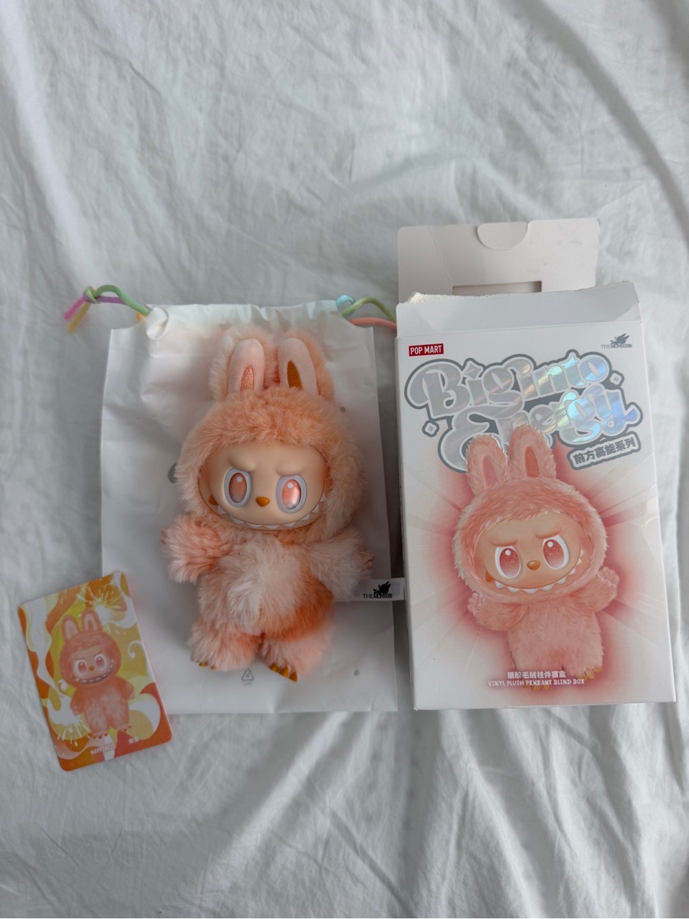 POP MART Pink Bunny Plush Vinyl Figure - Fluffy Pink Home Accent